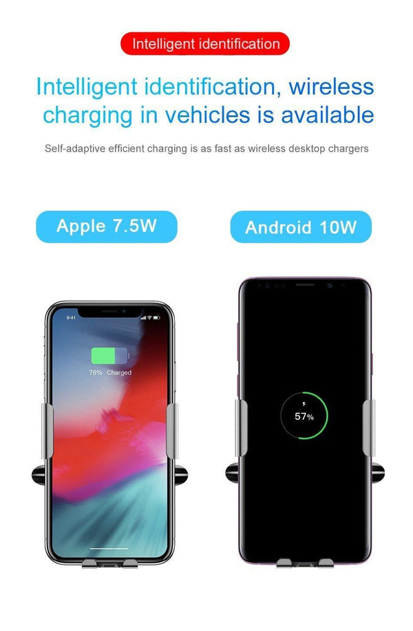 Baseus Qi Car Wireless Charger For iPhone Xs Max XR X Samsung Intelligent Infrared Sensor Fast Wirless Charging Car Phone Holder - Planet Gates