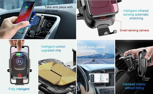 Planet Gates Baseus Qi Car Wireless Charger For iPhone Xs Max XR X Samsung Intelligent Infrared Sensor Fast Wirless Charging Car Phone Holder