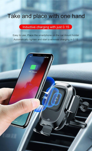 Planet Gates Baseus Qi Car Wireless Charger For iPhone Xs Max XR X Samsung Intelligent Infrared Sensor Fast Wirless Charging Car Phone Holder
