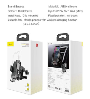 Planet Gates Baseus Qi Car Wireless Charger For iPhone Xs Max XR X Samsung Intelligent Infrared Sensor Fast Wirless Charging Car Phone Holder
