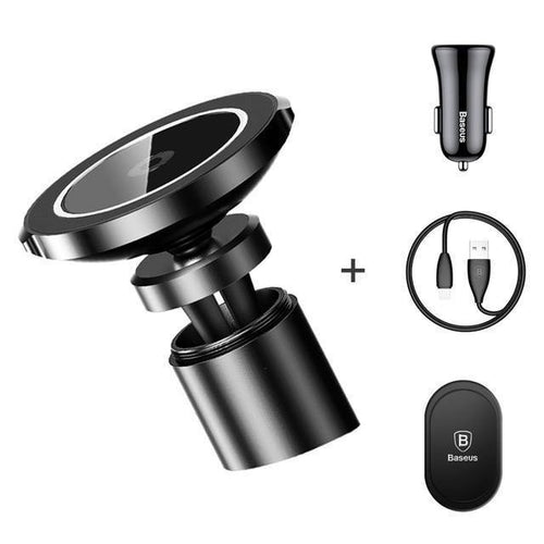 Planet Gates Baseus Qi Car Wireless Charger Magnetic Phone Holder For iPhone XS Samsung Wireless Charging Car Mount Mobile Phone Holder Stand