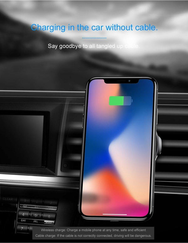Planet Gates Baseus Qi Car Wireless Charger Magnetic Phone Holder For iPhone XS Samsung Wireless Charging Car Mount Mobile Phone Holder Stand