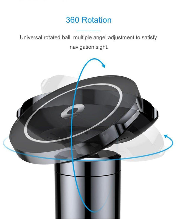 Planet Gates Baseus Qi Car Wireless Charger Magnetic Phone Holder For iPhone XS Samsung Wireless Charging Car Mount Mobile Phone Holder Stand