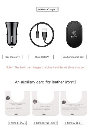 Planet Gates Baseus Qi Car Wireless Charger Magnetic Phone Holder For iPhone XS Samsung Wireless Charging Car Mount Mobile Phone Holder Stand