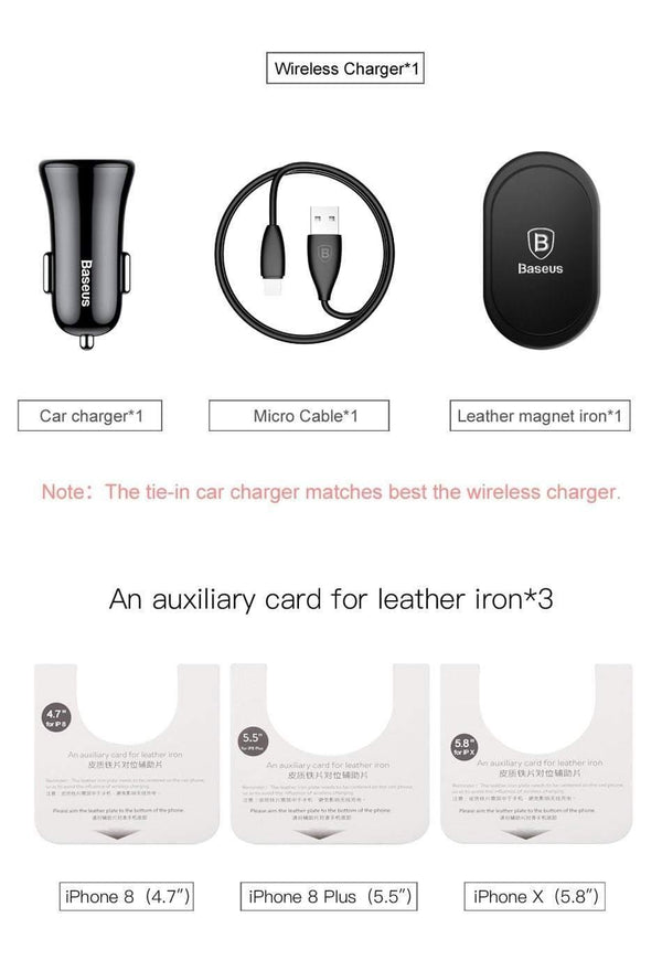 Planet Gates Baseus Qi Car Wireless Charger Magnetic Phone Holder For iPhone XS Samsung Wireless Charging Car Mount Mobile Phone Holder Stand