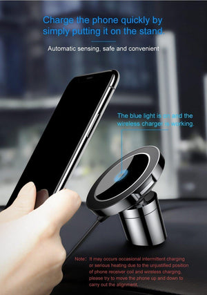 Planet Gates Baseus Qi Car Wireless Charger Magnetic Phone Holder For iPhone XS Samsung Wireless Charging Car Mount Mobile Phone Holder Stand