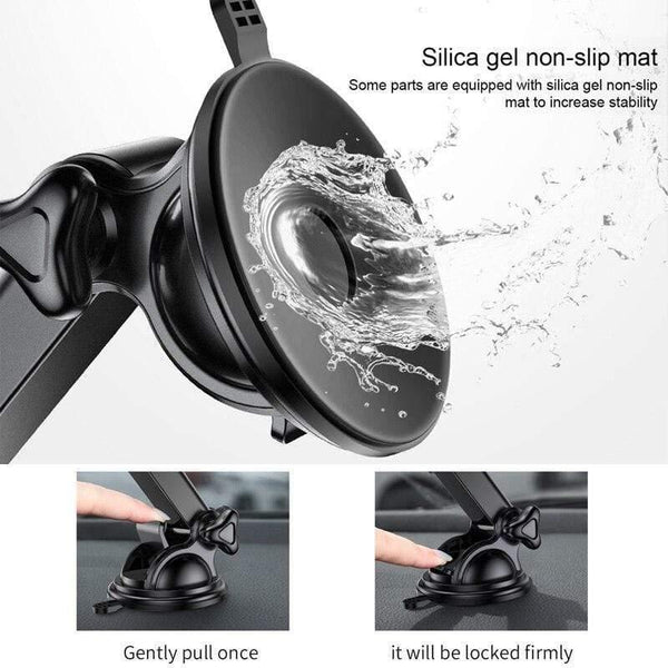 Baseus Qi Wireless Car Charger for iPhone Fast Wireless Charging Car Mount for Samsung Infrared Induction Car Phone Holder Stand (Black)