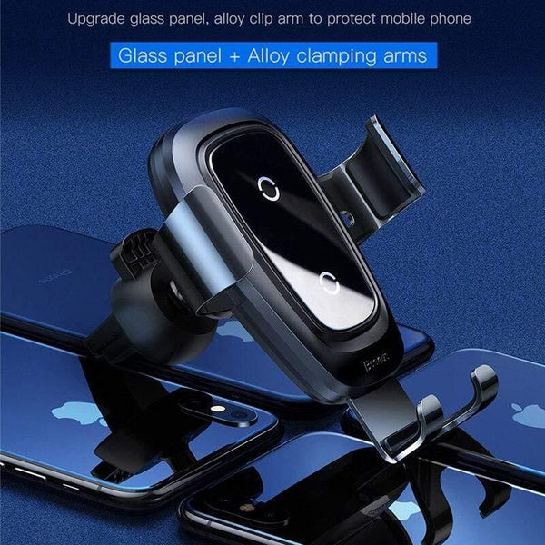 Baseus Qi Wireless Charger Car Phone Holder for iPhone 11Pro Samsung Mobile Phone Holder Stand Air Vent Mount Gravity Car Holder