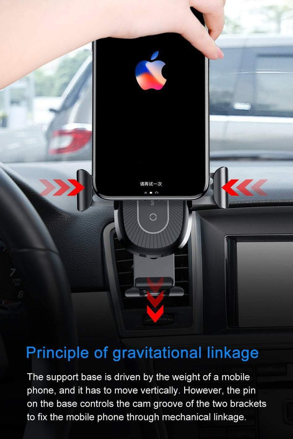 Planet Gates Baseus Qi Wireless Charger Car Phone Holder for iPhone XS Mount Holder Fast Wireless Charging for Car Mobile Phone Holder Stand