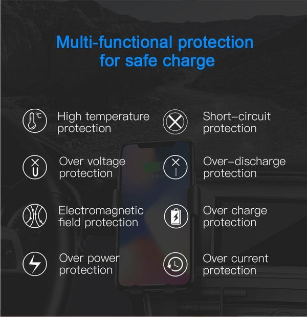 Planet Gates Baseus Qi Wireless Charger Car Phone Holder for iPhone XS Mount Holder Fast Wireless Charging for Car Mobile Phone Holder Stand