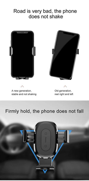 Planet Gates Baseus Qi Wireless Charger Car Phone Holder for iPhone XS Mount Holder Fast Wireless Charging for Car Mobile Phone Holder Stand