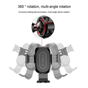 Baseus Qi Wireless Charger Car Phone Holder for iPhone XS Mount Holder Fast Wireless Charging for Car Mobile Phone Holder Stand - Planet Gates