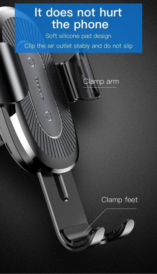 Planet Gates Baseus Qi Wireless Charger Car Phone Holder for iPhone XS Mount Holder Fast Wireless Charging for Car Mobile Phone Holder Stand