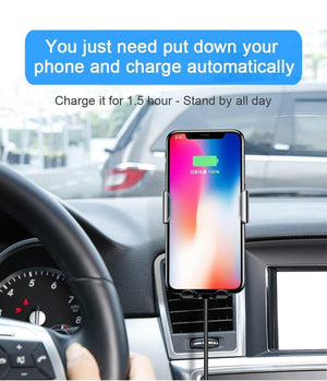 Planet Gates Baseus Qi Wireless Charger Car Phone Holder for iPhone XS Mount Holder Fast Wireless Charging for Car Mobile Phone Holder Stand