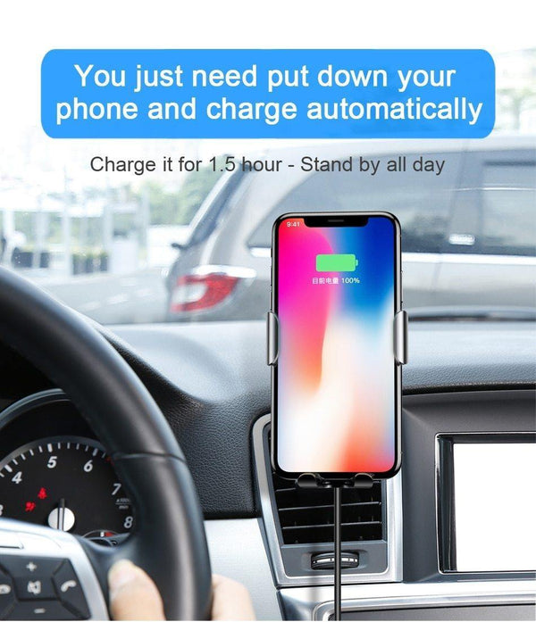 Planet Gates Baseus Qi Wireless Charger Car Phone Holder for iPhone XS Mount Holder Fast Wireless Charging for Car Mobile Phone Holder Stand