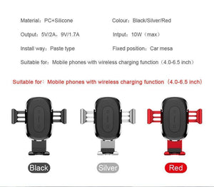 Planet Gates Baseus Qi Wireless Charger Car Phone Holder for iPhone XS Mount Holder Fast Wireless Charging for Car Mobile Phone Holder Stand