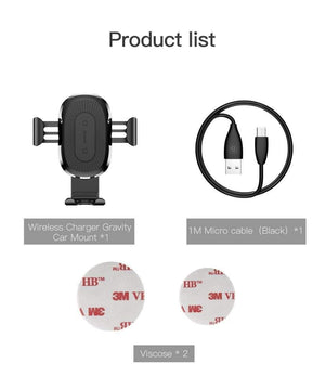 Planet Gates Baseus Qi Wireless Charger Car Phone Holder for iPhone XS Mount Holder Fast Wireless Charging for Car Mobile Phone Holder Stand