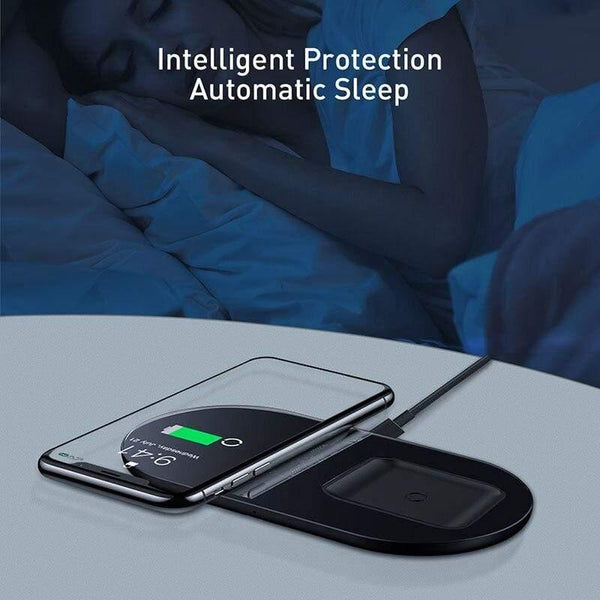 Baseus Qi Wireless Charger For Airpods Pro iPhone 11 Pro X XS XR 15W Dual Wireless Charging Pad For Samsung S10 S9 For Office