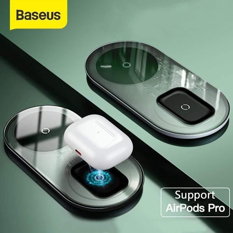 Baseus Qi Wireless Charger For Airpods Pro iPhone 11 Pro X XS XR 15W Dual Wireless Charging Pad For Samsung S10 S9 For Office