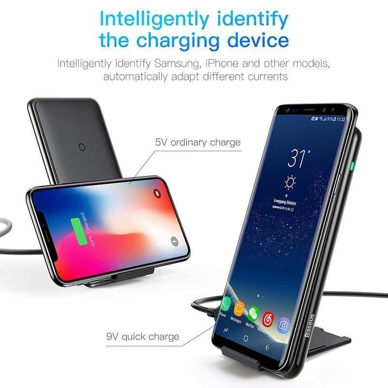 Baseus Qi Wireless Charger For iPhone Xs Max XR Samsung S9 Note 10 Xiaomi Desktop Wireless Charger Wireless Charging Pad Station
