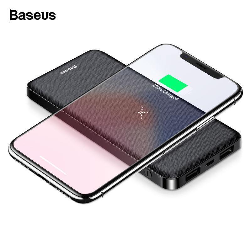 Planet Gates Baseus Qi Wireless Charger Power Bank 10000mAh 10000 mAh Poverbank External Battery Wireless Charging Powerbank For Mobile Phone