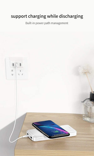 Planet Gates Baseus Qi Wireless Charger Power Bank 10000mAh 10000 mAh Poverbank External Battery Wireless Charging Powerbank For Mobile Phone