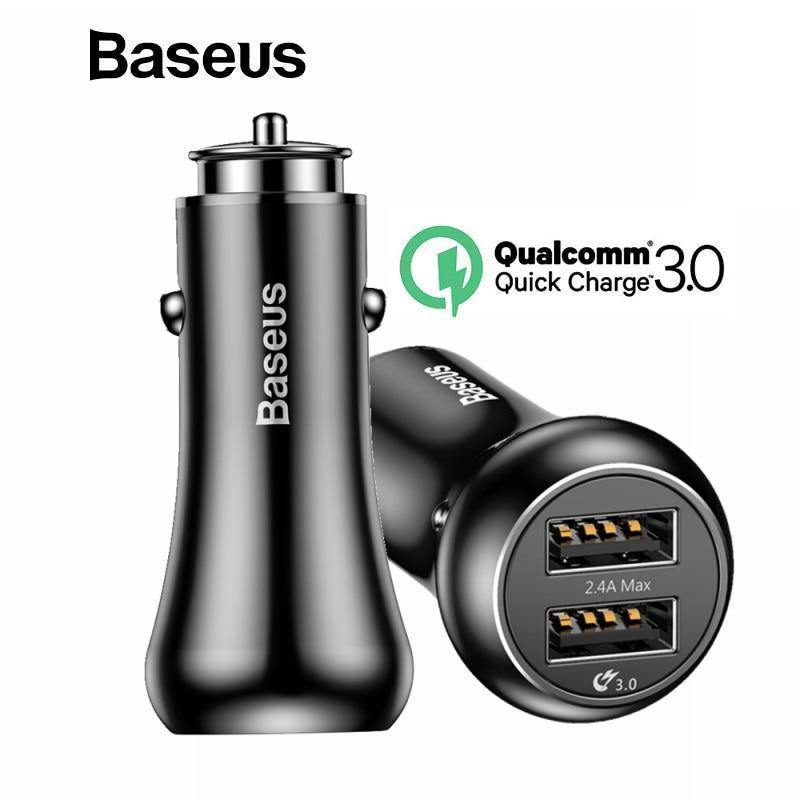 Planet Gates Baseus Quick Charge 3.0 Car Charger For iPhone Samsung Xiaomi Quick Charger QC3.0 Fast Charging Dual USB Mobile Phone Charger
