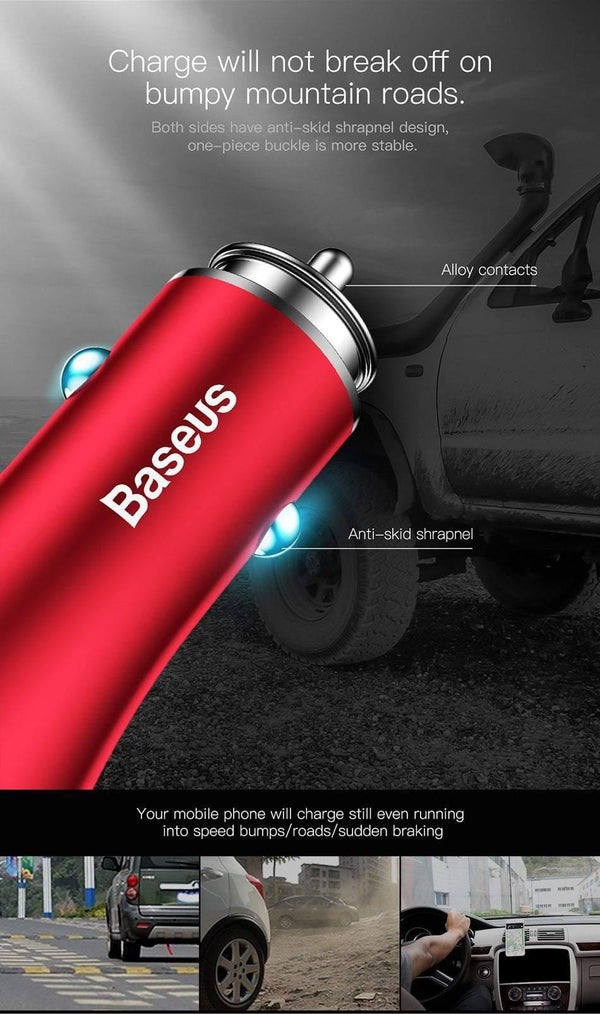 Planet Gates Baseus Quick Charge 3.0 Car Charger For iPhone Samsung Xiaomi Quick Charger QC3.0 Fast Charging Dual USB Mobile Phone Charger