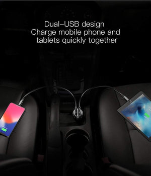 Planet Gates Baseus Quick Charge 3.0 Car Charger For iPhone Samsung Xiaomi Quick Charger QC3.0 Fast Charging Dual USB Mobile Phone Charger