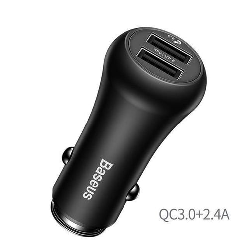 Planet Gates Baseus Quick Charge 3.0 Car Charger For iPhone Samsung Xiaomi Quick Charger QC3.0 Fast Charging Dual USB Mobile Phone Charger