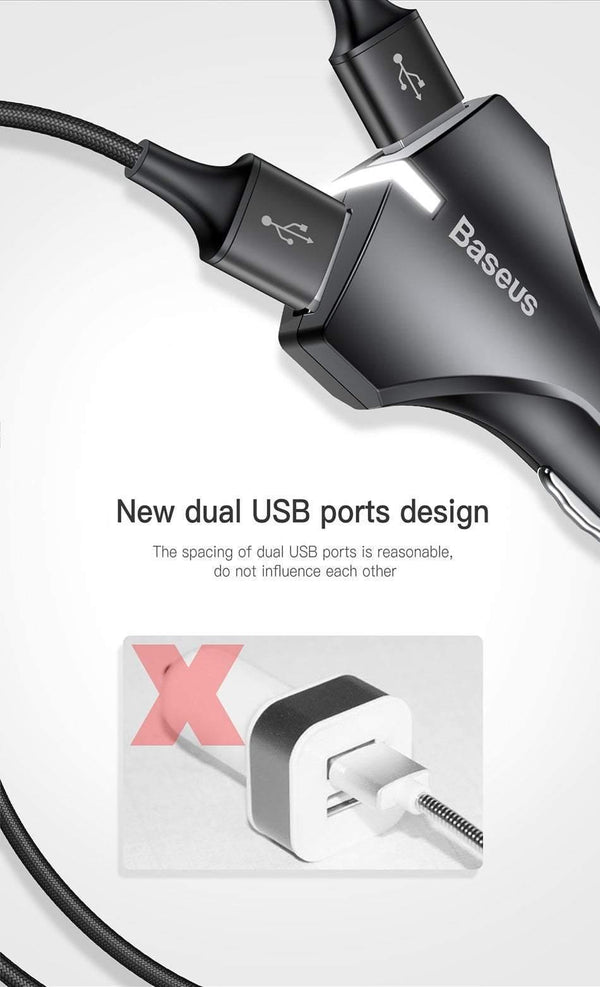 Planet Gates Baseus Quick Charge 3.0 Car Charger For Samsung Quick Charger QC 3.0 USB Mobile Phone Charger for Huawei Xiaomi Fast Charging
