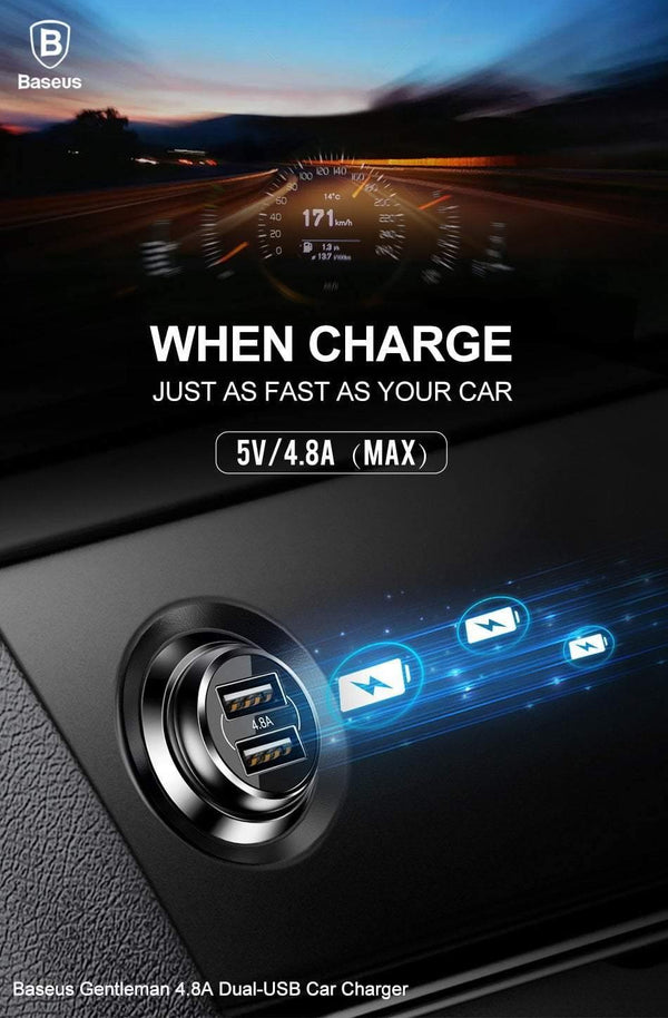 Planet Gates Baseus Quick Charge 3.0 USB Car Charger QC QC3.0 Turbo Fast Charging Dual Car USB Charger For iPhone Xs X Xiaomi Mi Mobile Phone