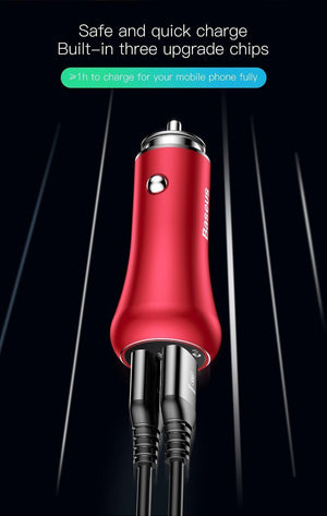 Planet Gates Baseus Quick Charge 3.0 USB Car Charger QC QC3.0 Turbo Fast Charging Dual Car USB Charger For iPhone Xs X Xiaomi Mi Mobile Phone