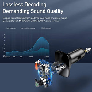 Baseus Quick Charge 4.0 Car Charger for Phone FM Transmitter Bluetooth Car Kit Audio MP3 Player Fast Dual USB Car Phone Charger (BLACK)