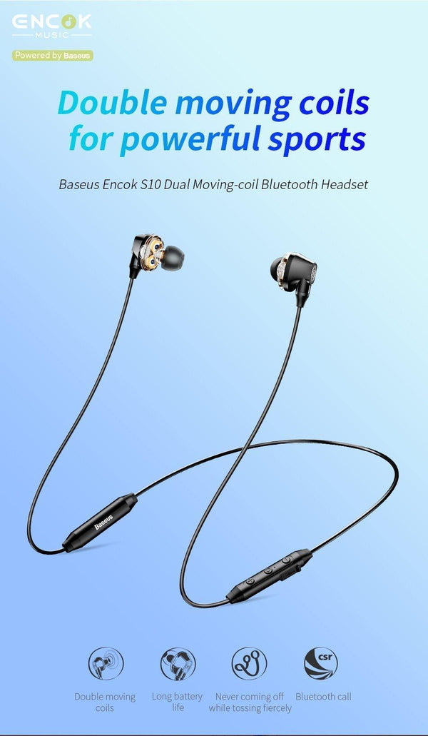 Planet Gates Baseus S10 Bluetooth Earphone IPX5 Waterproof wireless headphone fone de ouvido Neckband bluetooth sport auriculares with mic