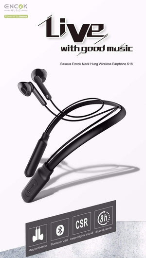 Planet Gates Baseus S16 Bluetooth Earphone Built-in Mic Wireless Lightweight Neckband Sport Headphone earbuds stereo auriculares for phone