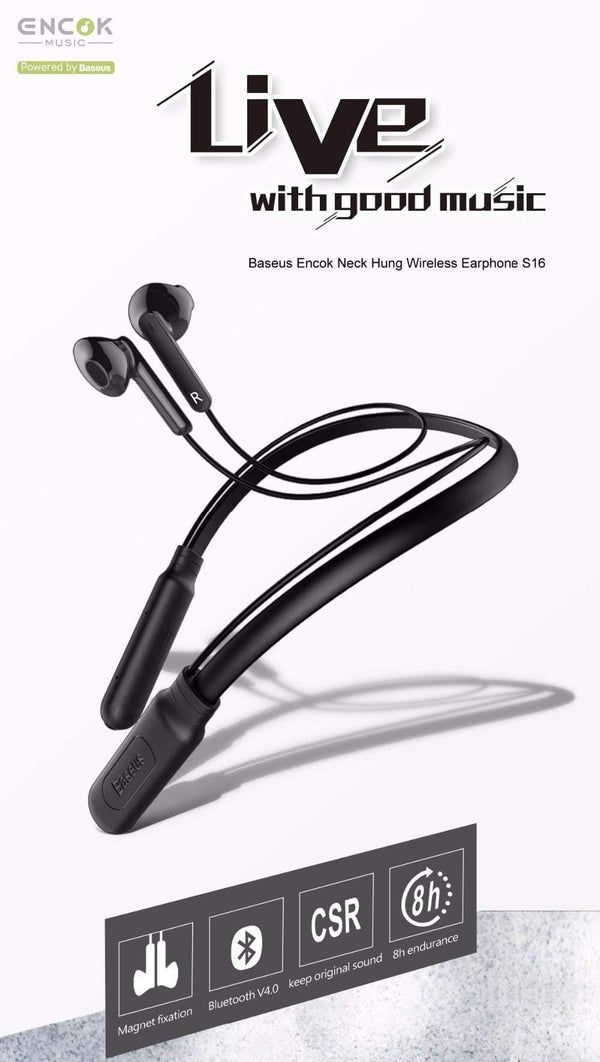 Planet Gates Baseus S16 Bluetooth Earphone Built-in Mic Wireless Lightweight Neckband Sport Headphone earbuds stereo auriculares for phone