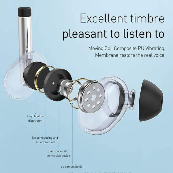 Baseus S30 Bluetooth Earphone Wireless Lightweight Sport earphones IPX5 Waterproof 3D Stereo Bass Earphone with HD Mic for Phone