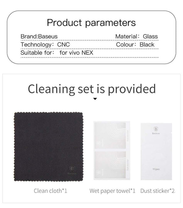 Planet Gates Baseus Screen Protector Tempered Glass For Vivo Nex Curved Edge HD Full Cover 0.3mm Protective Glass Toughened Film For Vivo Nex