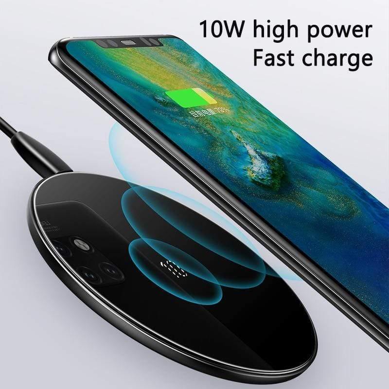 Baseus Special Design 10W Qi Wireless Charger For P30 P30 Pro Fast Wireless Charging Pad For Mate 20 Pro Samsung S10 S9 S8 (black)