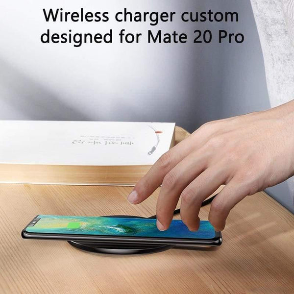 Baseus Special Design 10W Qi Wireless Charger For P30 P30 Pro Fast Wireless Charging Pad For Mate 20 Pro Samsung S10 S9 S8 (black)