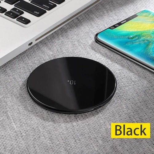 Baseus Special Design 10W Qi Wireless Charger For P30 P30 Pro Fast Wireless Charging Pad For Mate 20 Pro Samsung S10 S9 S8 (black)