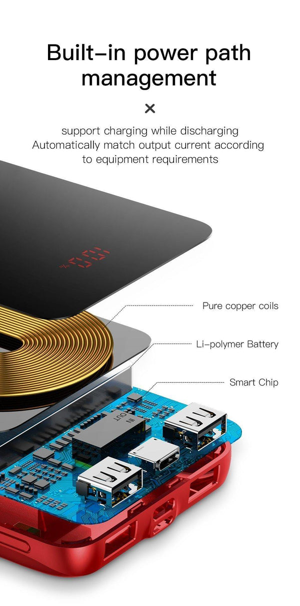 Planet Gates Baseus Tmall Cat Logo 10000mah Qi Wireless Charger Power Bank For iPhone Xiaomi mi Poverbank External Battery Wireless Powerbank