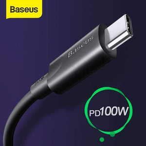 Baseus Type C to USB C Cable 100W Type C Cable for MacBook Pro PD Fast Charger Cable for Samsung S20 S10 Huawei P40 Data Wire