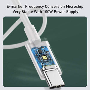 Baseus Type C to USB C Cable 100W Type C Cable for MacBook Pro PD Fast Charger Cable for Samsung S20 S10 Huawei P40 Data Wire