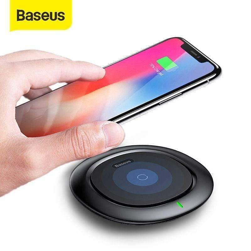 Baseus UFO Wireless Charger For iPhone X 8 XR XS For Samsung Note 10 S10 S9 10W Qi Wireless Charging Pad for P30 xiaomi mi 8 9 (black)