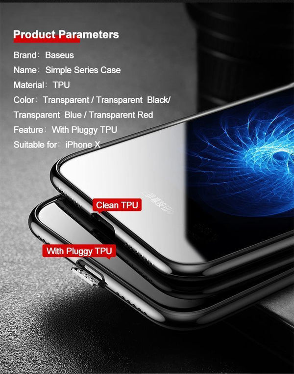 Planet Gates Baseus Ultra Thin TPU Case For iPhone X Dirt-resistant Case Transparent Soft Silicone High Transparency Case For iPhone X Cover