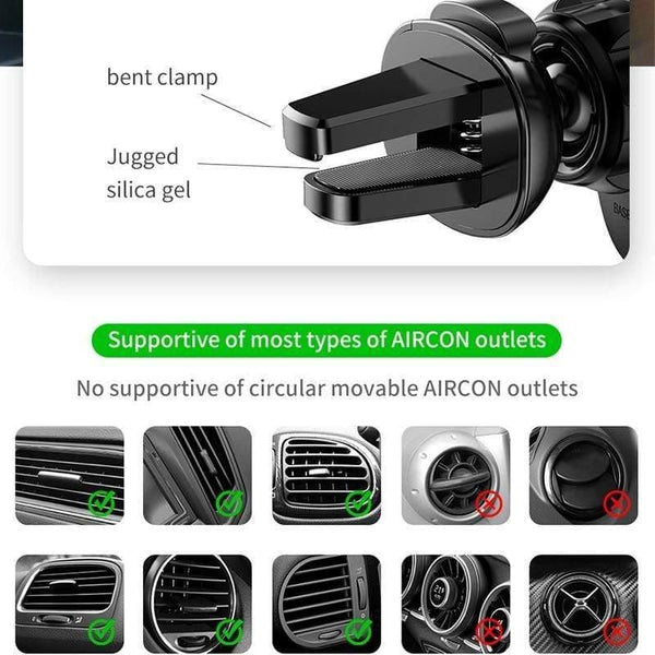 Baseus Universal Gravity Car Holder Air Vent Mount Car Phone Holder for iPhone 11 Pro Max Samsung Mini Mobile Phone Holder Stand