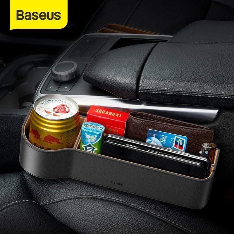 Baseus Universal Leather Car Organizer Auto Seat Gap Storage Box For Pocket Organizer Wallet Cigarette Keys Phone Holders