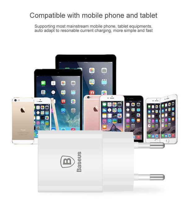 Planet Gates Baseus Universal USB Charger EU Plug Travel Wall Charger Adapter Smart Mobile Phone Charger For iPhone Samsung Xiaomi Tablet